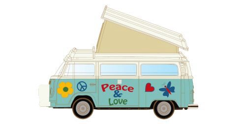 Minis LC3928 VW T2 Camper Peace and Love